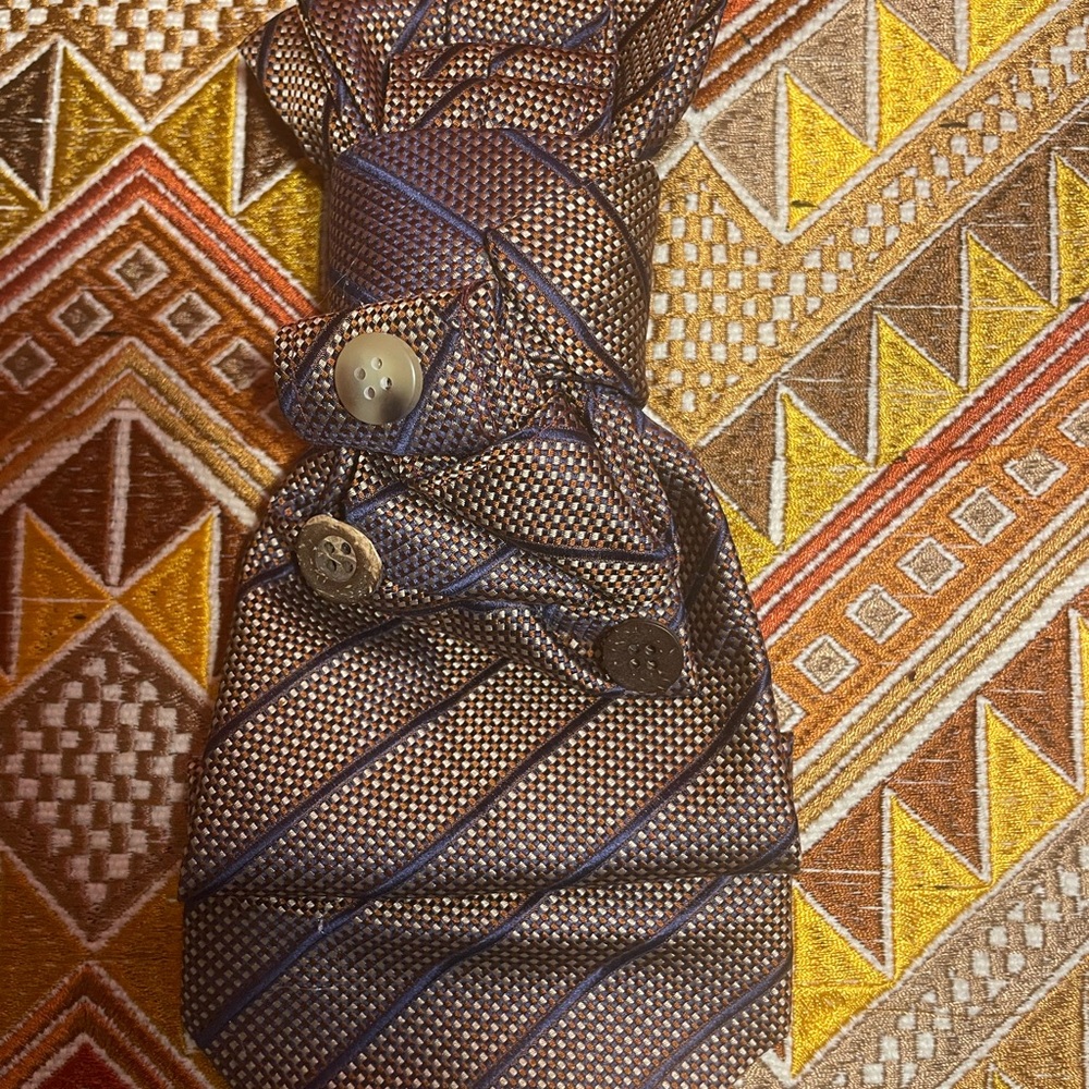 Elegant Brown and Blue Men's Tie